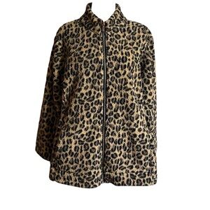 Calvin Klein Leopard Print Teddy Jacket